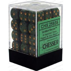 CHESSEX -  36D6 SPECKLED SET - GOLDEN RECON