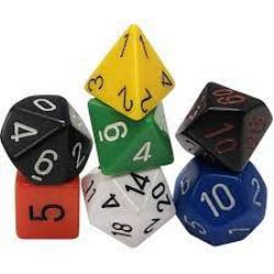 CHESSEX -  7 DICE RPG SET, OPAQUE NOSTALGIA -  7 DICE RPG SET OPAQUE