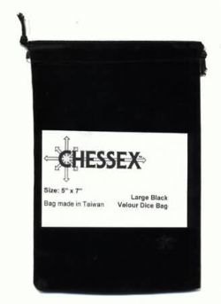 CHESSEX -  DICE POUCH, LARGE BLACK -  DICE POUCH