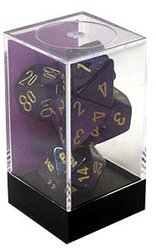 CHESSEX -  ROYAL PURPLE WITH GOLD -  7 DICE RPG SET BOREALIS