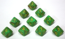 CHESSEX -  SLIME WITH YELLOW -  10D10 DICE SET FESTIVE
