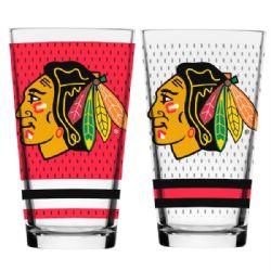 CHICAGO BLACKHAWKS -  16 OZ JERSEY GLASS