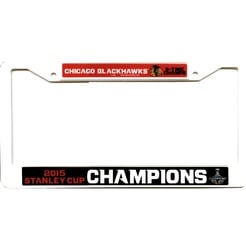CHICAGO BLACKHAWKS -  LICENCE PLATE FRAME - STANLEY CUP CHAMPIONS 2015