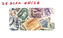 CHILE -  25 ASSORTED STAMPS - CHILE