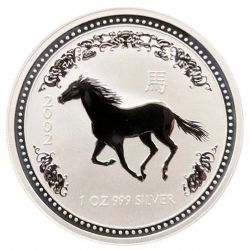 CHINESE LUNAR CALENDAR (1 OZ) -  YEAR OF THE HORSE - 1 OUNCE FINE SILVER COIN -  2002 AUSTRALIA COINS