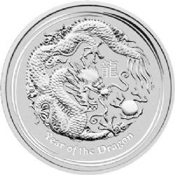 CHINESE LUNAR CALENDAR (10 OZ) -  YEAR OF THE DRAGON - 10 OUNCE FINE SILVER COIN -  2012 AUSTRALIA COINS
