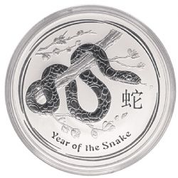 CHINESE LUNAR CALENDAR (10 OZ) -  YEAR OF THE SNAKE - 10 OUNCE FINE SILVER COIN -  2013 AUSTRALIA COINS