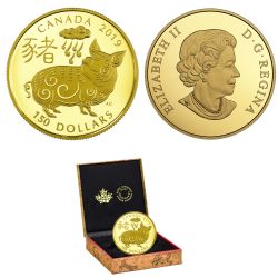 CHINESE LUNAR CALENDAR -  YEAR OF THE PIG -  2019 CANADIAN COINS 10