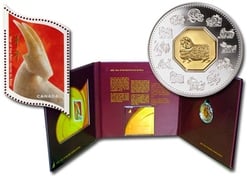 CHINESE LUNAR CALENDAR -  YEAR OF THE SHEEP (RAM) - STAMPS AND COIN SET -  2003 CANADIAN COINS 06