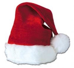 CHRISTMAS -  VELVET SANTA HAT -  SANTA CLAUS