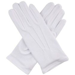 CHRISTMAS -  WHITE GLOVES WITH SNAP (ADULT) -  SANTA CLAUS