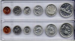 CIRCULATION COINS SETS -  1951 CIRCULATION COIN SET -  1951 CANADIAN COINS