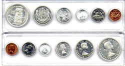 CIRCULATION COINS SETS -  1958 CIRCULATION COIN SET -  1958 CANADIAN COINS
