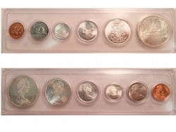 CIRCULATION COINS SETS -  1965 CIRCULATION COINS SET - VARIETY III -  1965 CANADIAN COINS
