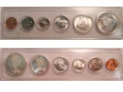 CIRCULATION COINS SETS -  1967 CIRCULATION COINS SET - DEFICIENT PLATING -  1967 CANADIAN COINS 15