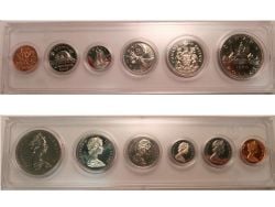 CIRCULATION COINS SETS -  1968 CIRCULATION COINS SET - NORMAL ISLAND & WEAK STRIKE 