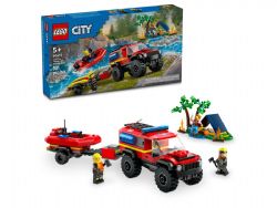 CITY -  4X4 FIRE TRUCK WITH RESCUE BOAT (301 PIECES) 60412