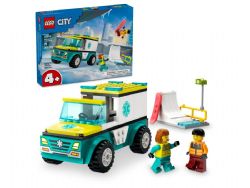 CITY -  EMERGENCY AMBULANCE AND SNOWBOARDER (79 PIECES) 60403