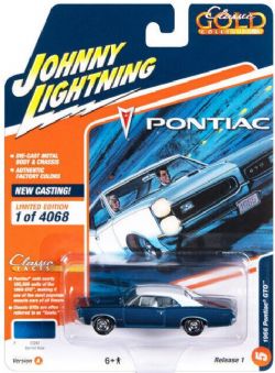 CLASSIC GOLD -  1966 PONTIAC GTO 1/64 - BARRIER BLUE -  JOHNNY LIGHTNING 5