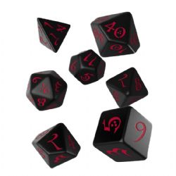 CLASSIC RPG DICE -  BLACK AND RED -  Q-WORKSHOP