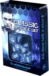 CLASSIC RPG DICE SET -  BLUE AND WHITE