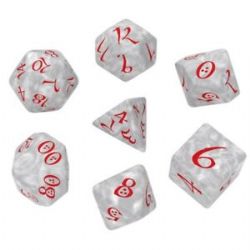 CLASSIC RPG DICE SET -  PEARL AND RED