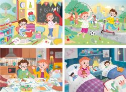 CLEMENTONI -  A BEAUTIFUL DAY (2X20 + 2X60 PIECES) -  SUPER COLOR