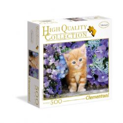 CLEMENTONI -  GINGER CAT IN FLOWERS (500 PIECES) -  SQUARE BOX