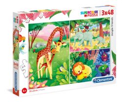 CLEMENTONI -  JUNGLE ANIMALS (3 IN 1, 3X48 PIECES)