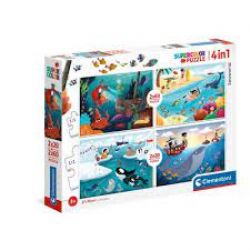 CLEMENTONI -  SEAWORLD PUZZLE (2X60 PIECES AND 2X20 PIECES) -  SUPER COLOR