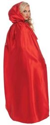 CLOAKS -  MASQUERADE CAPE FULL LENGTH HOODED - RED