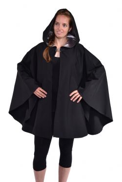 CLOAKS -  WATERPROOF CAPE PONCHO POLYESTER - SATIN GRAY (ADULT - ONE SIZE)