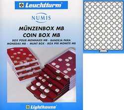 COIN BOXES -  BOX FOR 63 COINS OF 19MM IN CAPSULES