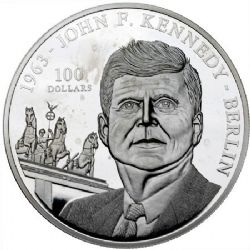 COIN OF LIBERIA -  JFK IN BERLIN COMMEMORATIVE -  2000 LIBERIA COINS 04