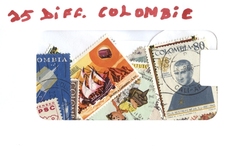 COLOMBIA -  25 ASSORTED STAMPS - COLOMBIA