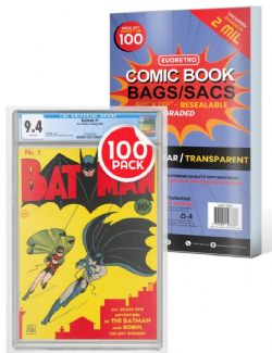 COMIC BAGS -  RESEALABLE GRADED COMIC BOOK BAGS (100) (8 3/4