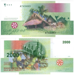 COMOROS -  2000 FRANCS 2005 (UNC)