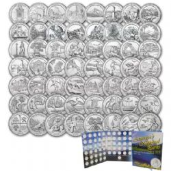COMPLETE COLLECTIONS -  UNITED STATES 25-CENT COIN AMERICA THE BEAUTIFUL COMPLETE COLLECTION FROM 2010 TO 2021 