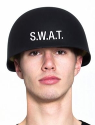 COPS AND ROBBERS -  BLACK S.W.A.T. HELMET (ADULT)