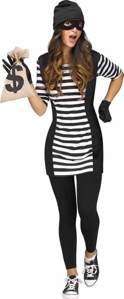 COPS AND ROBBERS -  BURGLAR BABE COSTUME (ADULT)