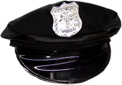 COPS AND ROBBERS -  POLICE HAT - BLACK (ADULT)