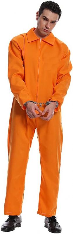 COPS AND ROBBERS -  PRISONER COSTUME (ADULT)