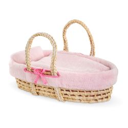 COROLLE -  WOVEN BASKET - PINK PLUSH - ACCESSORIES 36-42 CM