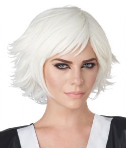 COSPLAY -  FEATHERED COSPLAY WIG - WHITE (ADULT)