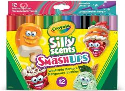 CRAYOLA -  12 WASHABLE SCENTED MARKERS - SILLY SCENTS CHISEL TIP