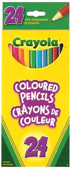 CRAYOLA -  24 COLOURED PENCILS WITH SHARPENER