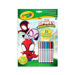 CRAYOLA -  COLOURING & ACTIVITY PAD, SPIDEY & FRIENDS W/ 7MKRS