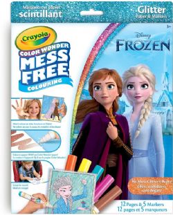 CRAYOLA -  FROZEN - GLITTER PAPER & MARKERS KIT -  COLOR WONDER