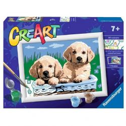 CREART -  PAINT BY NUMBERS - CUTE PUPPIES (7