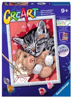 CREART -  PAINT BY NUMBERS - PEACEFUL KITTEN ( 9.5